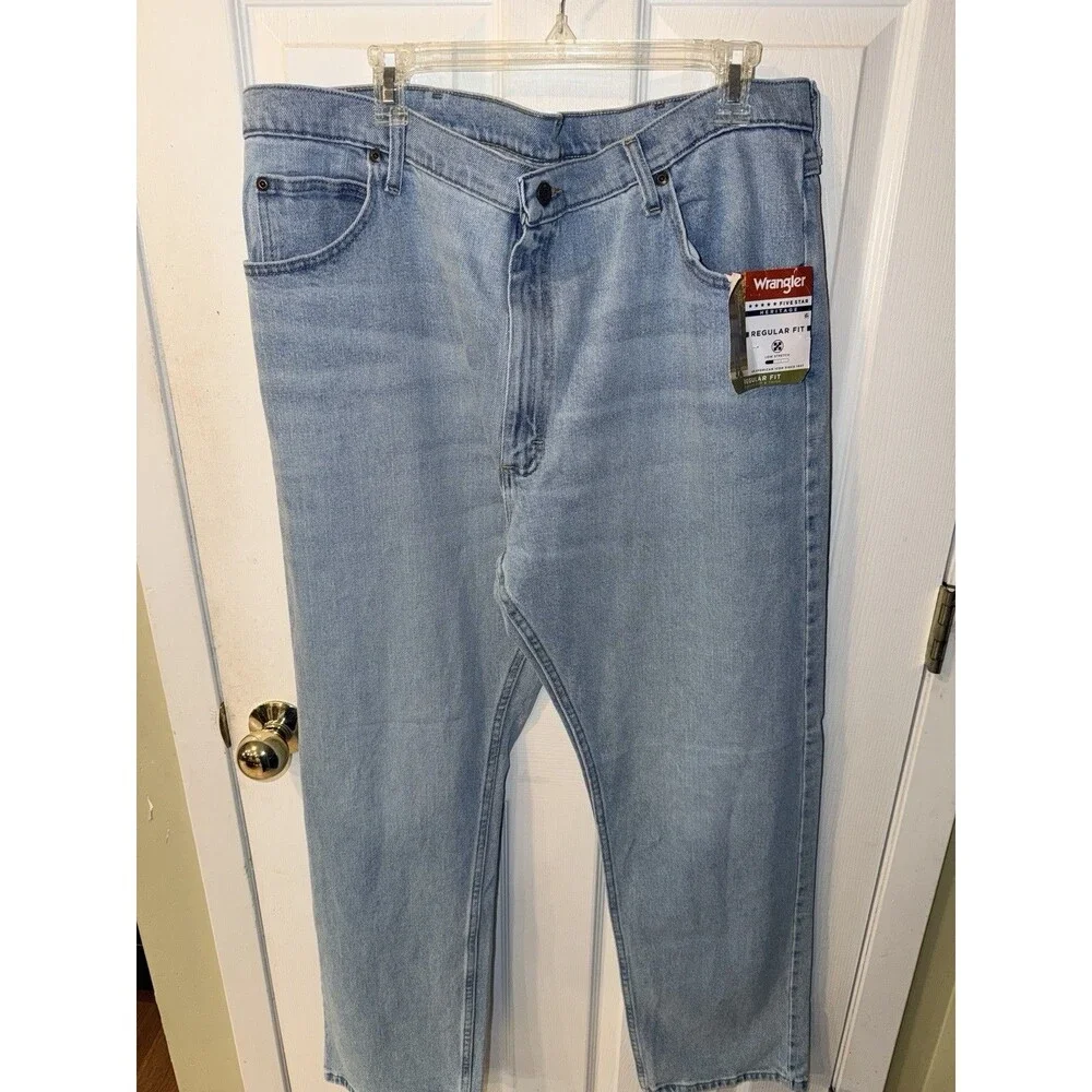 Wrangler Five Star Heritage Relaxed Fit Mens 40x32 Blue Stretch Jeans New